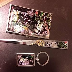 Card case, Key ring , and Letter opener giftset